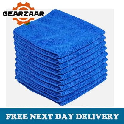 10Pcs Car Cleaning Detailing Soft Cloth Bulk Towels Microfibre Polish Clean Blue