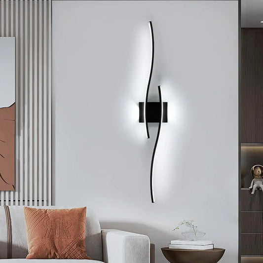 Modern Black Wall Sconce, 27W 6500K Led Iron Wall Light with Artistic Design, Perfect for Corridor, Staircase, Balcony