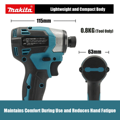 Makita DTD173 1800RPM Cordless Impact Driver 180N.m Brushless Motor Electric Drill Wood/Bolt/T-Mode For Makita Battery
