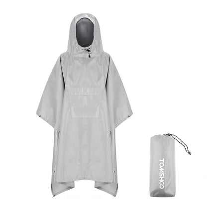 Hooded Lightweight Rain Poncho with Pocket | Waterproof Rain Gear & Sun Shelter for Camping, Hiking & Travel