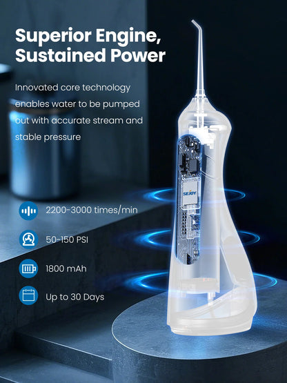 SEJOY Dental Oral lrrigator for Men Women Teeth Cleaner Portable Dental Water Flosser 4 Modes IPX7 Mouth Washing Machine