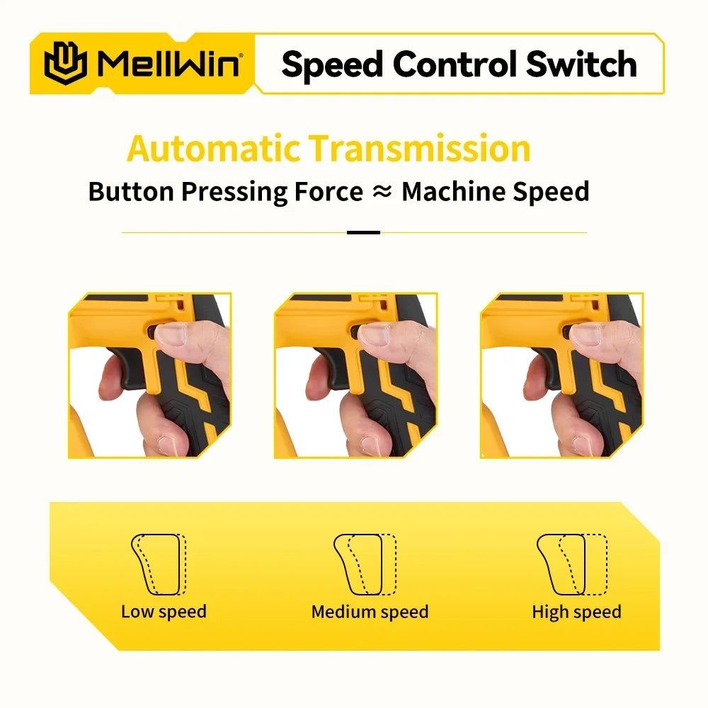 MELLWIN 26MM Brushless Electric Hammer Drill Cordless Household Rotary Impact Hammer Power Tool For Makita 18V Battery Pin