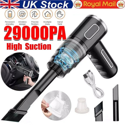 Wireless Vacuum Cleaner Car Handheld Vaccum Mini Power Suction USB Rechargeable