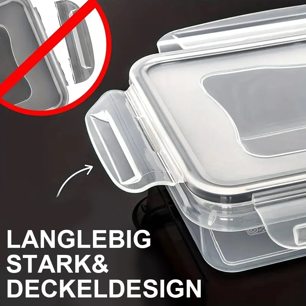 12pc Sealed refrigerator storage box with lid crisper Food Retain Freshness Transparent Storage Jar lunch box with lid
