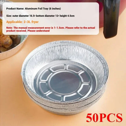 50/100PCS Air Fryer Liners Aluminum Foil Bowls Disposable Food Grade Air Fryer Paper for for Baking Frying Grilling Roasting