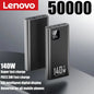 Lenovo 140W PowerBank 500000mAh High Capacity Super Fast Charging Portable Battery CCC Charger for iPhone Samsung Huawei 2026