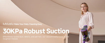 Lubluelu P4 Cordless Vacuum Cleaner 30Kpa Suction, 40Mins Runtime, Self-Standing, Green LED, for Hard Floor Carpet Pet