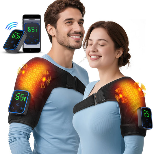 Portable Electric Vibration Shoulder Massager Knee Elbow Massager 3 in 1 Air Pressure Kneading Massager APP Control