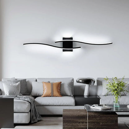 Modern Black Wall Sconce, 27W 6500K Led Iron Wall Light with Artistic Design, Perfect for Corridor, Staircase, Balcony