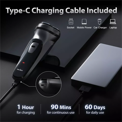 SEJOY Rechargeable Wet & Dry Use Electric Shaver Pop-up Hair Trimmer Rotary Shaving Machine Razor