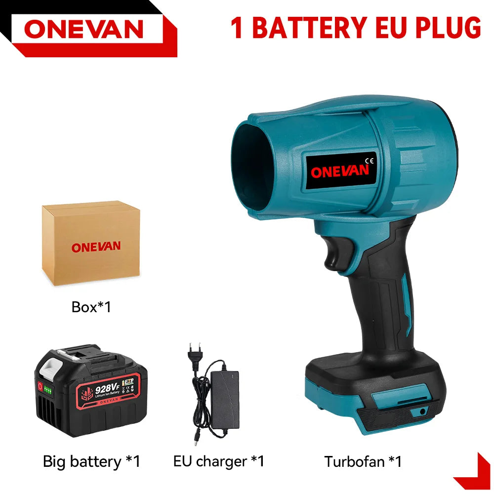 ONEVAN Brushless 2000W Electric Turbo Blower Jet Fan 200M/S Violent Car Dryer Snow Dust Blowing Tool For Makita 18V Battery Pin