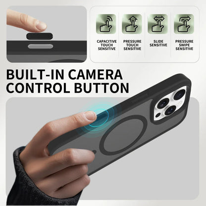 Camera Control Capture Button Case For Magsafe Mag Safe iPhone 16 Pro Max Plus 16Pro 16Plus iPhone16 Matte Black Phone Cover