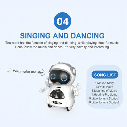 Pocket Robot Talking Interactive Dialogue Voice Recognition Record Singing Dancing Telling Story Remote Control Toy Gift for Kid