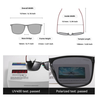 KDEAM 6.18 inch Frame Width Extra Large Size Polarized Sunglasses For Men Women Photochromic Sun Glasses Oversized With Case