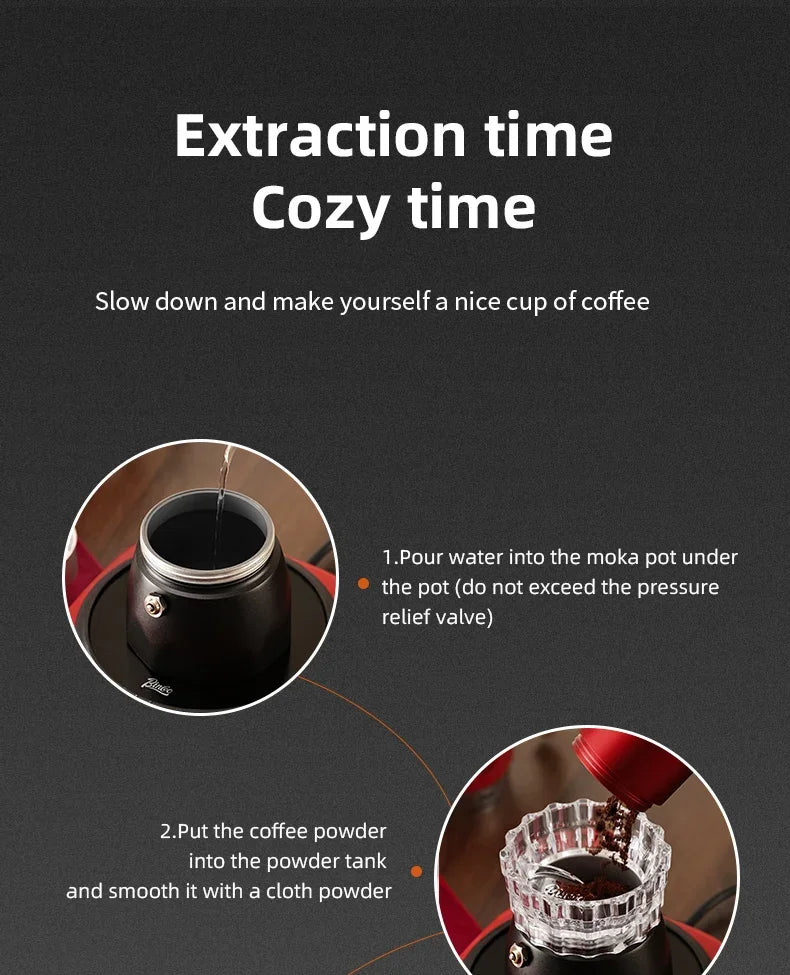 Bincoo Double Valve Coffee Moka Pot Espresso Machine Electric Stove Brewed Coffee Italian Home Outdoor Barista Accessories 220V