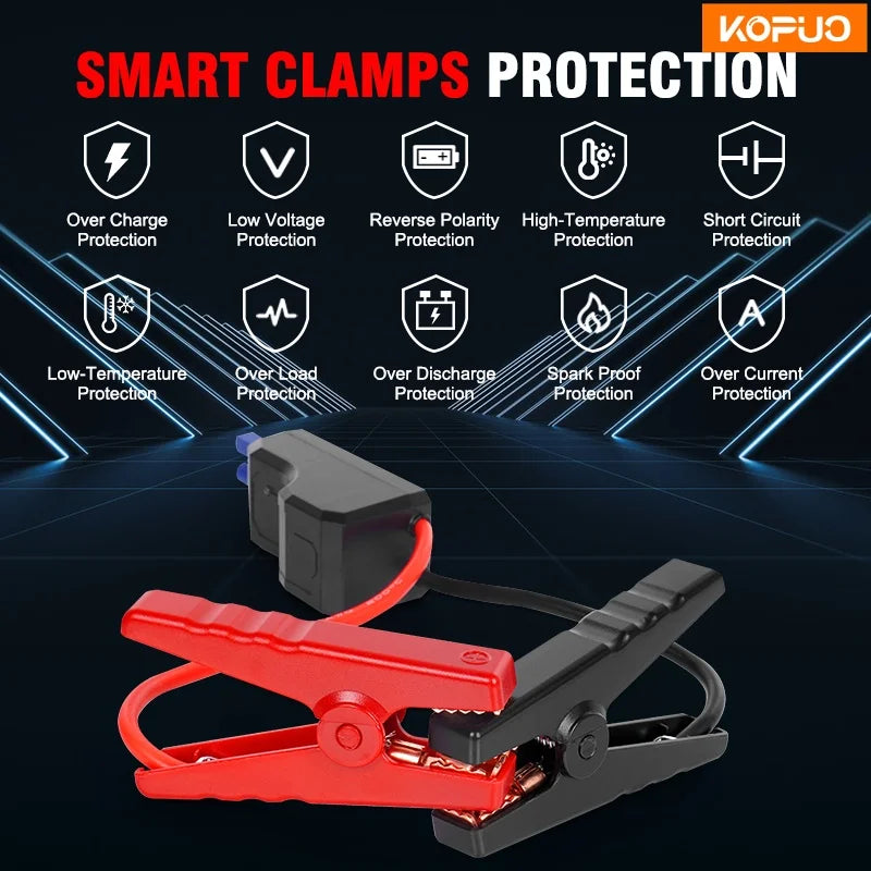 KOPUO 4000A 9-in-1 Jump Starter with Air Pump, for 9.0L Gas/8.0L Diesel, -40°C Cold Start, 150PSI Cordless Inflator, 3-Mode LED