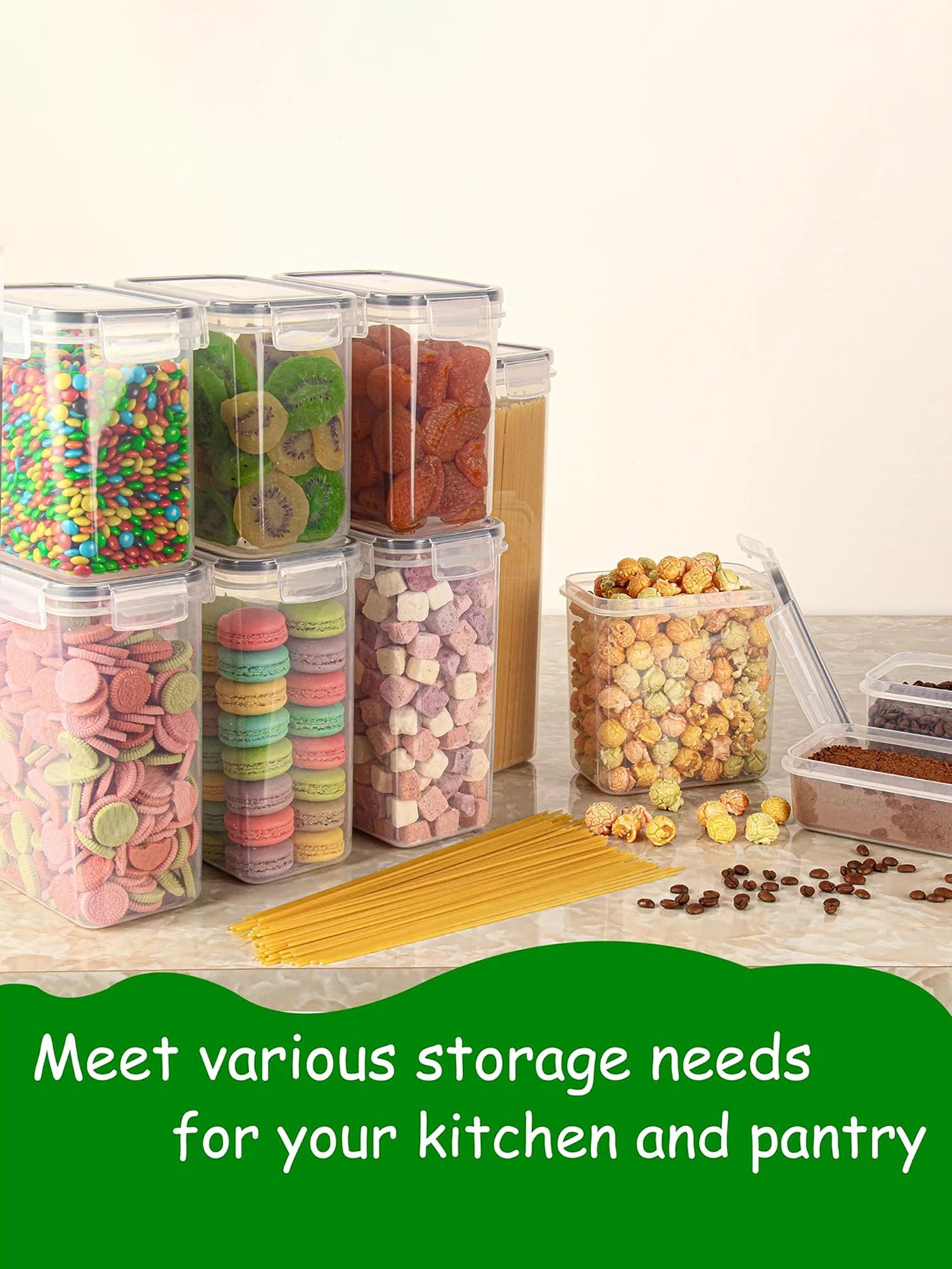 24pcs moisture-proof airtight food storage containers, dishwasher safe, kitchen supplies, cereal jars, with labels and markings