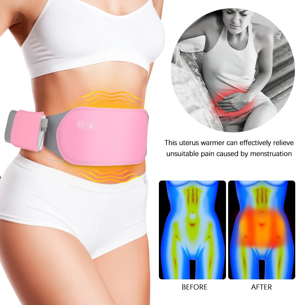 USB Charging Uterus Warming Belt Electric Heating Pad For Women Period Care Hot Compress Abdominal Massager Waist Warmer Belt