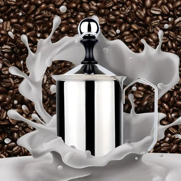 Milk Bubble Machine Stainless Steel Manual Milk Beater Latte Milkshake Coffee Machine Milk Foam Hand-held Milk Jug Gift Set
