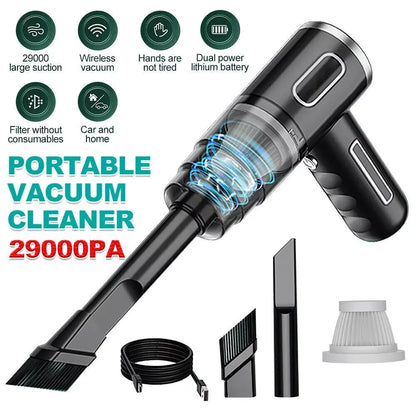 Wireless Vacuum Cleaner Car Handheld Vaccum Mini Power Suction USB Rechargeable