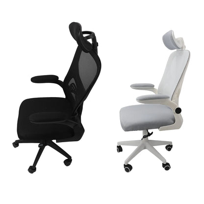 Computer Chair 90 Degree Rotating Armrests Elastic Lumbar Support Comfortable  Chair 3D Headrest with 5 Wheels for Home