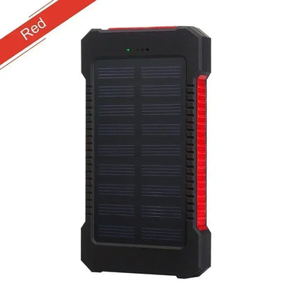 100000mAh Solar Power Bank External Battery Portable Charger Waterproof Powerbank W/ SOS Flashlight for IPhone Xiaomi Huawei