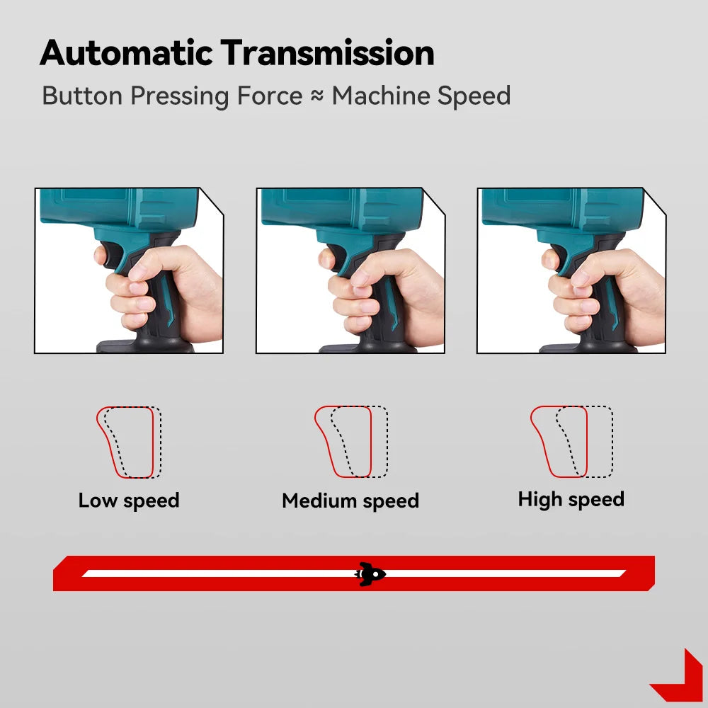 ONEVAN 2000W 200M/S Brushless Electric Turbo Fan Cordless Leaf Air Blowers Snow Dust Blowing Power Tool For Makita Battery Pin