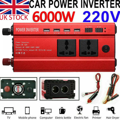 Car Power Inverter Converter Sine Wave DC 12V to AC 220V Transformer Convert LED Dispaly Converter Car Charger Converter Adapter