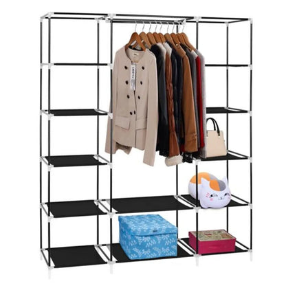 69" Portable Clothes Closet Wardrobe Storage Organizer with Non-Woven Fabric Quick and Easy to Assemble Extra Strong and Durable