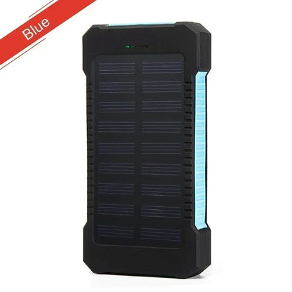 100000mAh Solar Power Bank External Battery Portable Charger Waterproof Powerbank W/ SOS Flashlight for IPhone Xiaomi Huawei