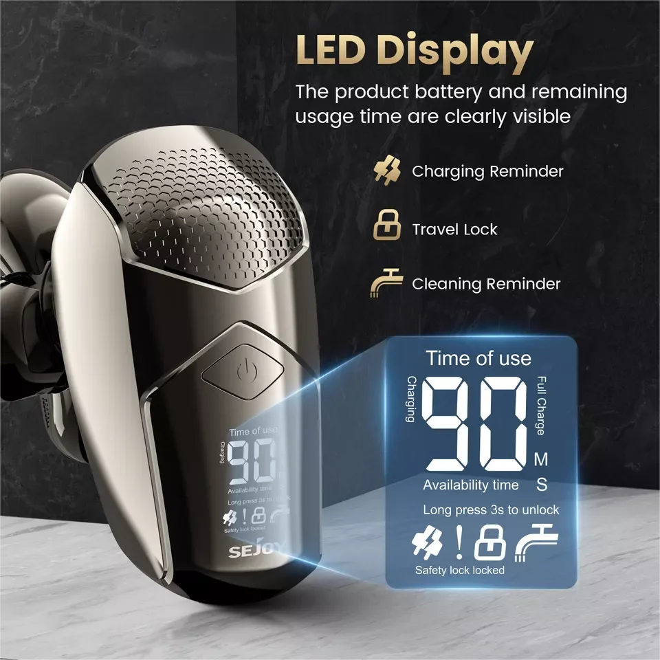 SEJOY Electric Shaver Hair Clipper 5IN1 Beard Trimmer Bald Head Shaver Wet & Dry Men's Electric Hair Trimmer