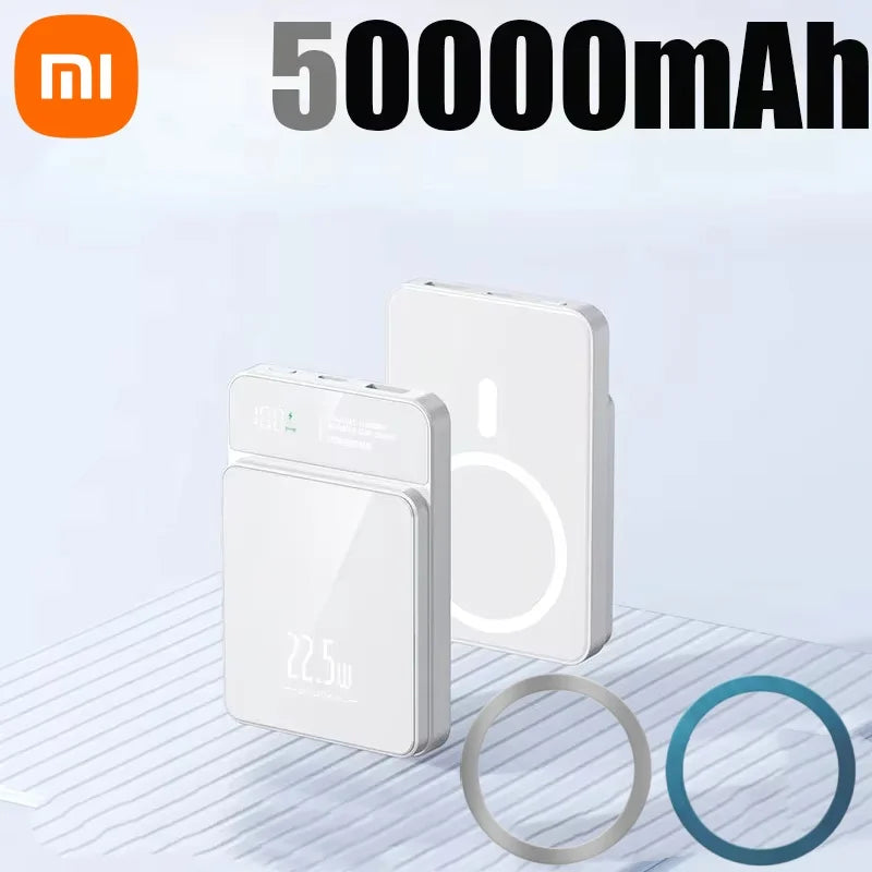 Xiaomi PD 22.5W Fast Charging Power Bank 500000mAh 15W Magsafe Wireless Charger for iPhone 16 Samsung Powerbank Magnetic Ring