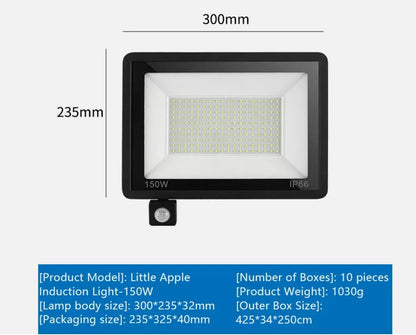 Slim LED Security Floodlight Garden PIR Motion Sensor Wall Flood Light ColdWhite