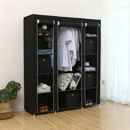 69" Portable Clothes Closet Wardrobe Storage Organizer with Non-Woven Fabric Quick and Easy to Assemble Extra Strong and Durable