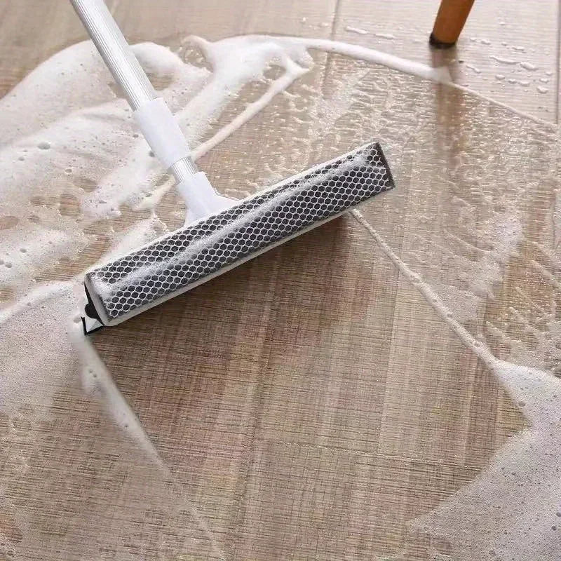 1pc Glass Cleaning Brush 2-in-1 Telescopic Pole Car Window Floor Cleaning Brush Glass Scraper Household Cleaning Tool