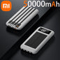 Xiaomi 200000mAh Solar Power Bank Large Capacity Mobile Power Fast Charging Battery with 4 Cables For iPhone Samsung Huawei