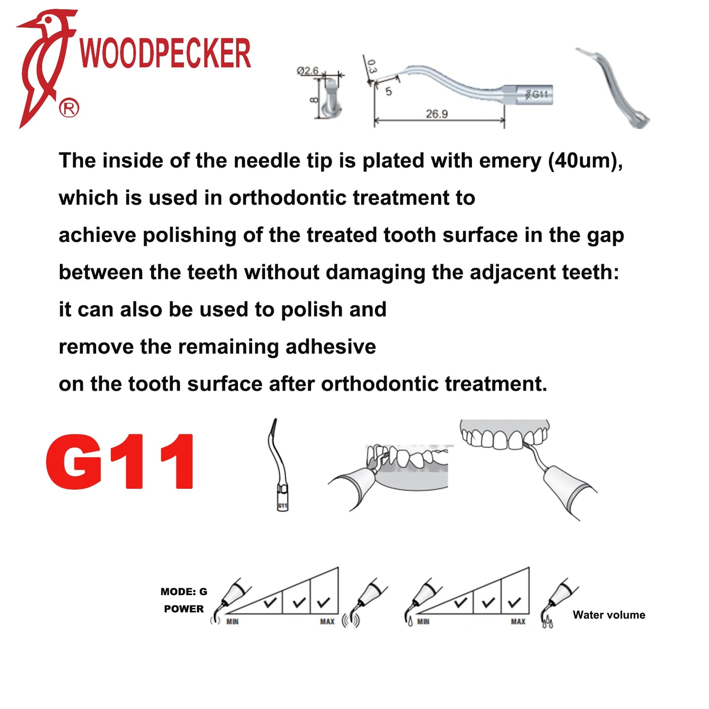Woodpecker Dental Scaler Tips Ultrasonic Tooth Cleaning Machine Cutter Head Endo Perio Scaling Tips Fit EMS UDS Scaler Handpiece