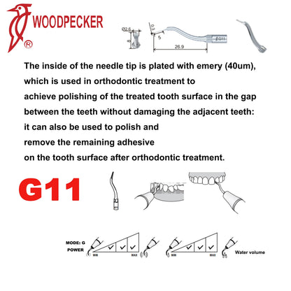Woodpecker Dental Scaler Tips Ultrasonic Tooth Cleaning Machine Cutter Head Endo Perio Scaling Tips Fit EMS UDS Scaler Handpiece