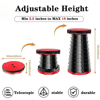 thickening Portable Folding Telescopic Stool Lightweight Plastic Subway Queuing Chair and Outdoor Camping Fishing with Carry Bag