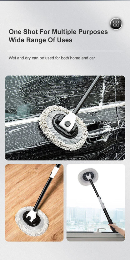 Car Wash Brush Car Cleaning Brush Telescoping Long Handle Mop Soft Hair Chenille Broom Universal Window Wash Auto Accessories