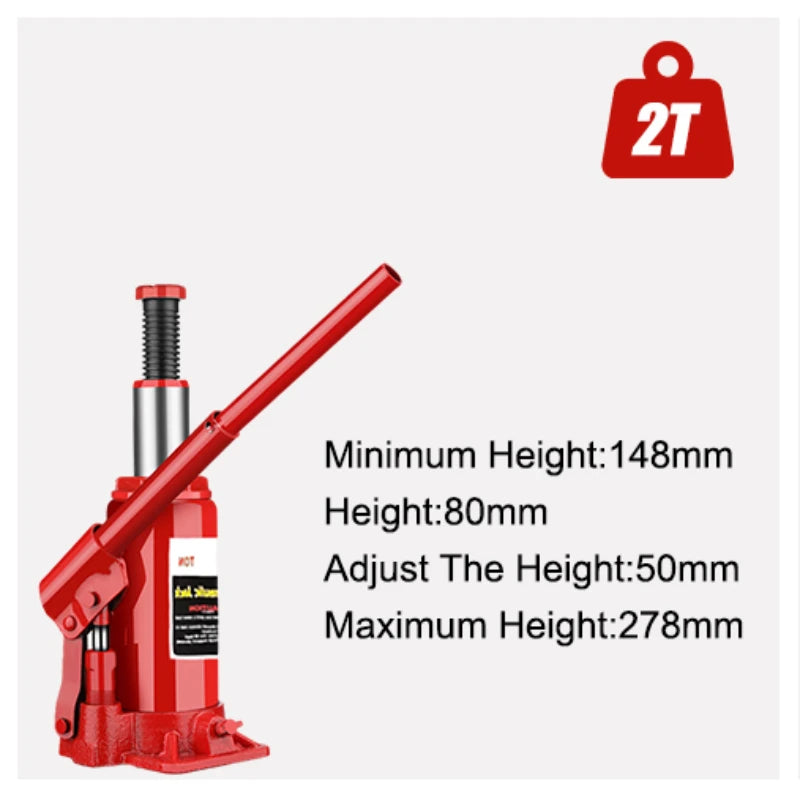 2/5/10/20T Hydraulic Bottle Jack Car Hydraulic Jack Welded Hydraulic Car Bottle Jack for Car Pickup Truck RV Repair Tools