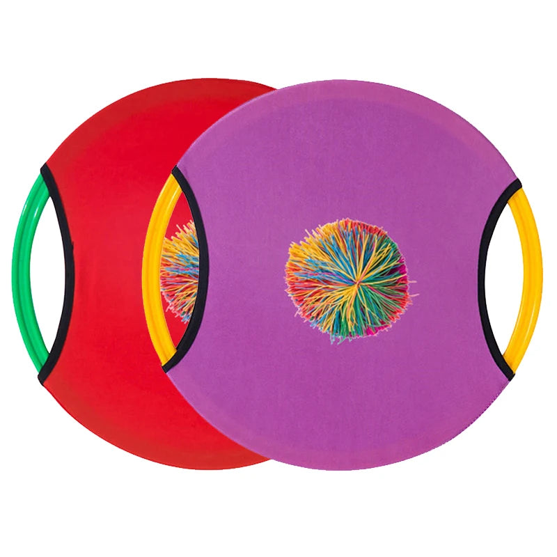 2PCS Outdoor Play Trampoline Paddle Ball And Flying Disc Parent Child Interaction Games Beach Lawn Backyard Sports Party Favors