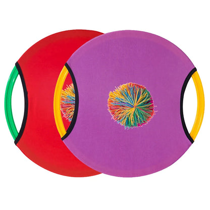 2PCS Outdoor Play Trampoline Paddle Ball And Flying Disc Parent Child Interaction Games Beach Lawn Backyard Sports Party Favors