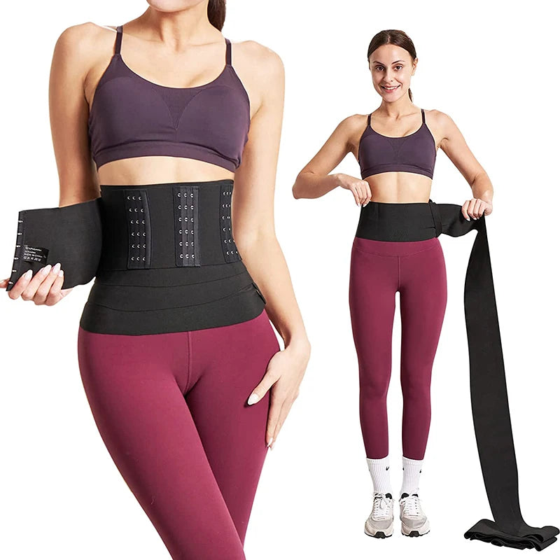 Buckle Bandage Wrap Adjustable Waist Trainer Tummy Slimming Belt Lumbar Support Corset Workout Belly Trimmer Sheath Shapewear