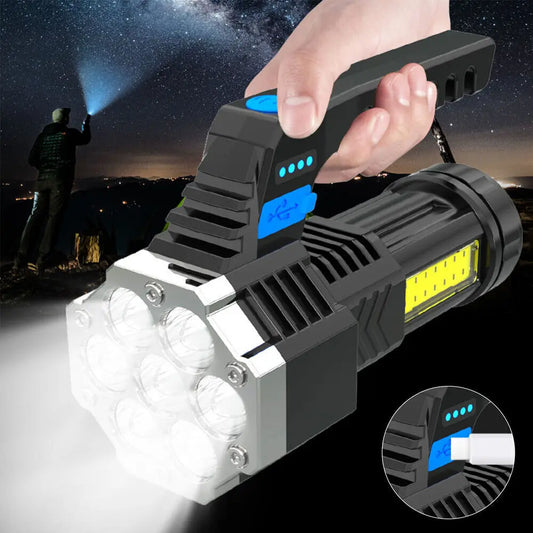 High Powered 26000000LM LED Flashlight Super Bright Torch USB Rechargeable Lamp