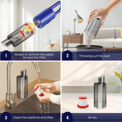 Car Wireless Vacuum Cleaner Strong Suction Handheld Wet Dry Auto Vacuum Home & Car Dual Use Mini Vacuum Cleaner Home Appliance