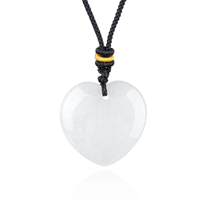 1pc 30mm Natural Stone Pendant Necklace Heart Amethyst Rose Quartz Pendant Necklace for Women Men Jewelry Party Gift
