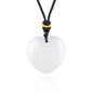 1pc 30mm Natural Stone Pendant Necklace Heart Amethyst Rose Quartz Pendant Necklace for Women Men Jewelry Party Gift