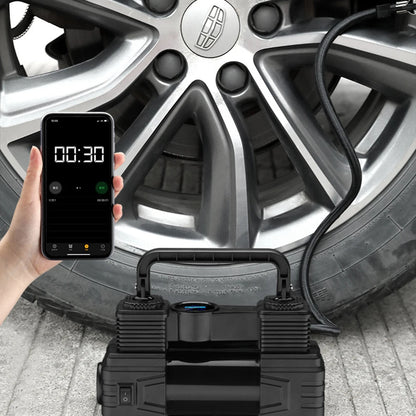 12V 150PSI Mini Air Compressor Dual Cylinder with LED Light Heavy Duty Tire Inflator Car Electric Air Pump Auto Inflatable Pump