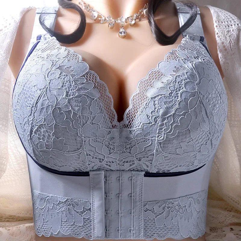Plus Size Push Up Bra Wireless Front Closure - Seamless Comfort Bralette for Women, No Underwire Lift Support T-Shirt Bra